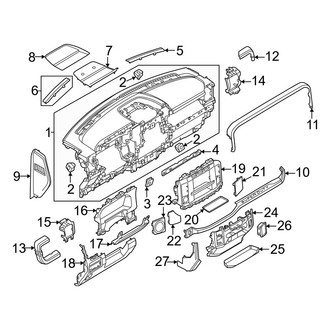 Ford OE - Instrument Panel Components (Panel & Trim, W/O Cupholders), (XL Regular Cab / Crew Cab)
