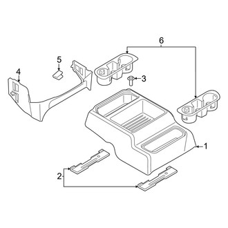 Ford OE - Front Console (W/O Flow-Through Console), (Regular Cab / Crew Cab)