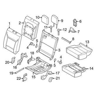 Ford OE - Seats & Tracks - Rear Seat Components (40%, Passenger Side, W/O Armrest), (Crew Cab)