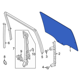 Ford OE - Rear Left Door Glass