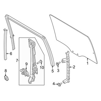 Ford OE - Rear Door - Glass & Hardware (Crew Cab)