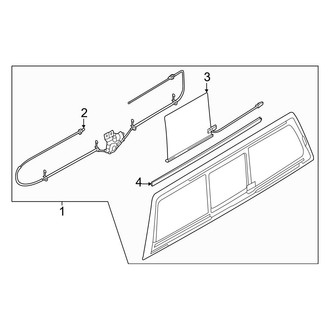 Ford OE - Back Glass - Glass (Power Sliding Window), (Crew Cab)