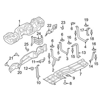 Ford OE - Fuel System Components (Tank & Brackets), (Crew Cab)