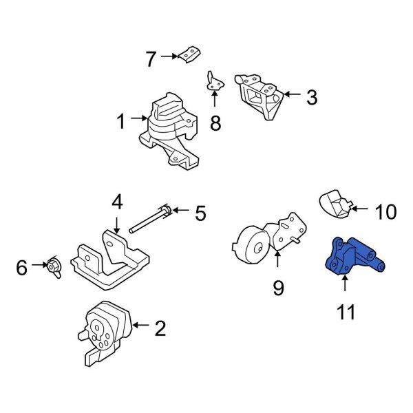 Ford OE 7T4Z6E042AA Exhaust Heat Shield Bracket