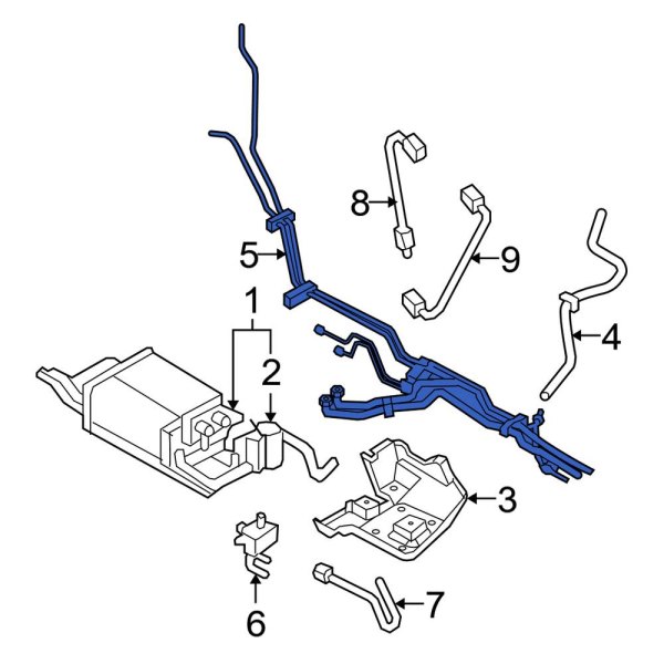 Ford OE AT4Z9S284C Evaporative Emissions System Lines