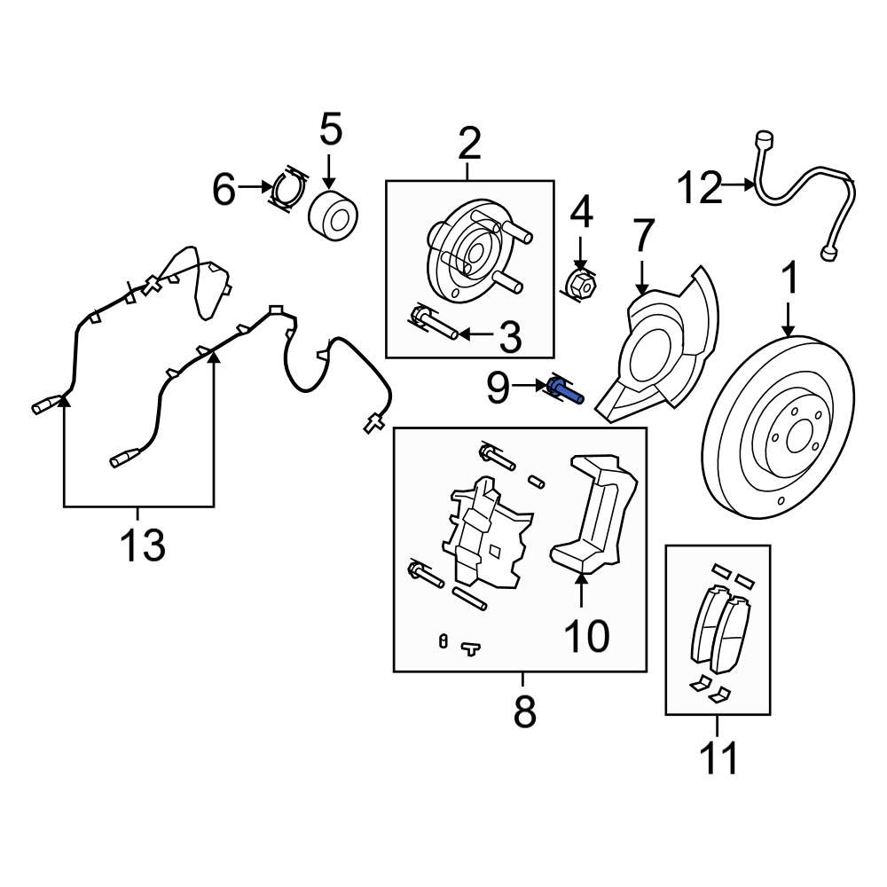 Ford OE 7T4Z2248AA Disc Brake Caliper Anchor Plate Bolt