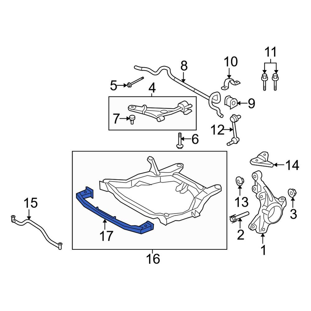 Ford OE 9T4Z5019A - Front Suspension Subframe Crossmember