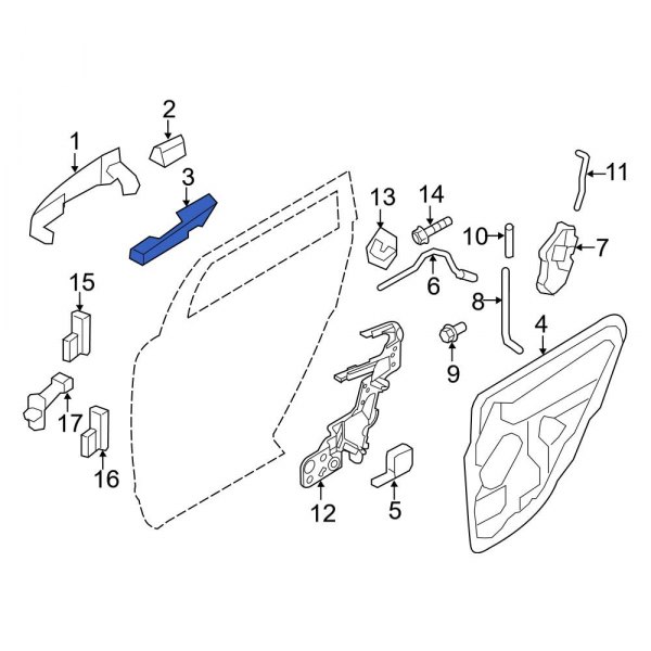 Exterior Door Handle Base