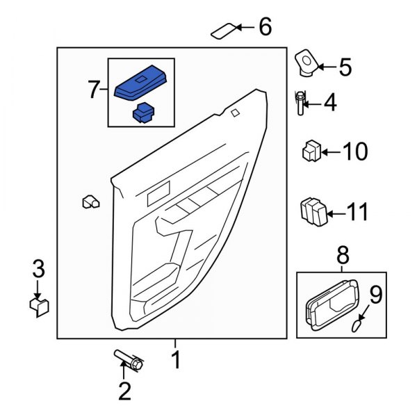 Ford OE 9T4Z14525AC Front Left Door Window Switch Bezel