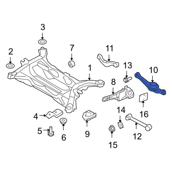 Ford OE 7T4Z5A649AA Rear Lower Rearward Suspension Control Arm