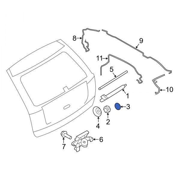 Back Glass Wiper Arm Cap