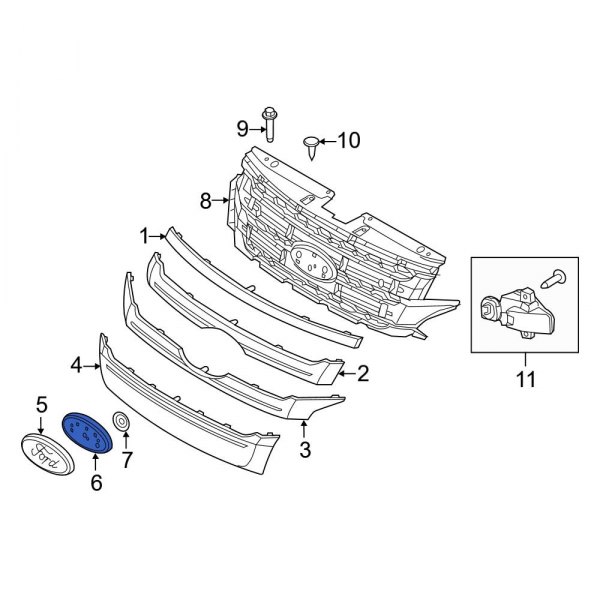 Ford OE BT4Z8200B Grille Emblem Bracket