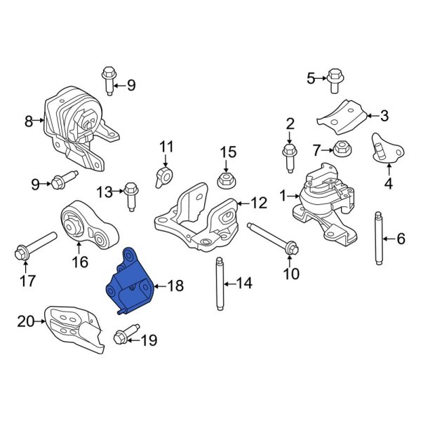 Ford OE BT4Z6E042A Engine Torque Strut Mount Bracket