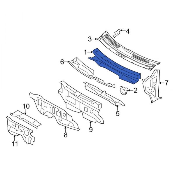 Ford OE BT4Z7802010A - Cowl Grille Panel