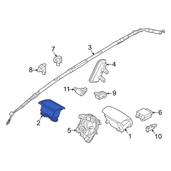 Ford OE BT4Z78044A74A Instrument Panel Air Bag