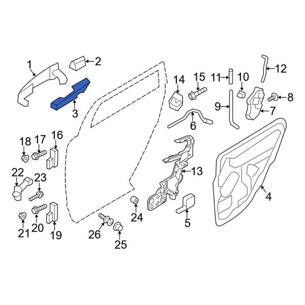 Exterior Door Handle Base