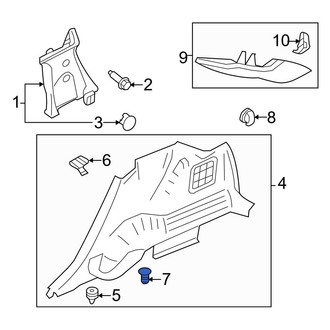 Ford OE - Left Interior Quarter Panel Trim Panel Rivet