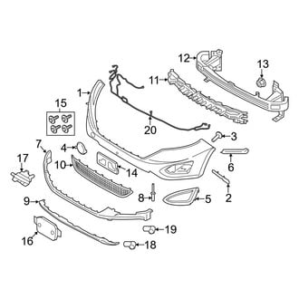 Ford OE - Front Bumper & Grille - Bumper & Components (W/O Aero Package), (SE / SEL / Titanium)