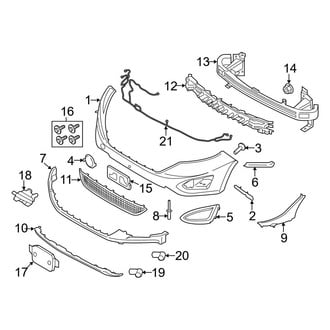 Ford OE - Front Bumper & Grille - Bumper & Components (With Aero Package), (SE / SEL)