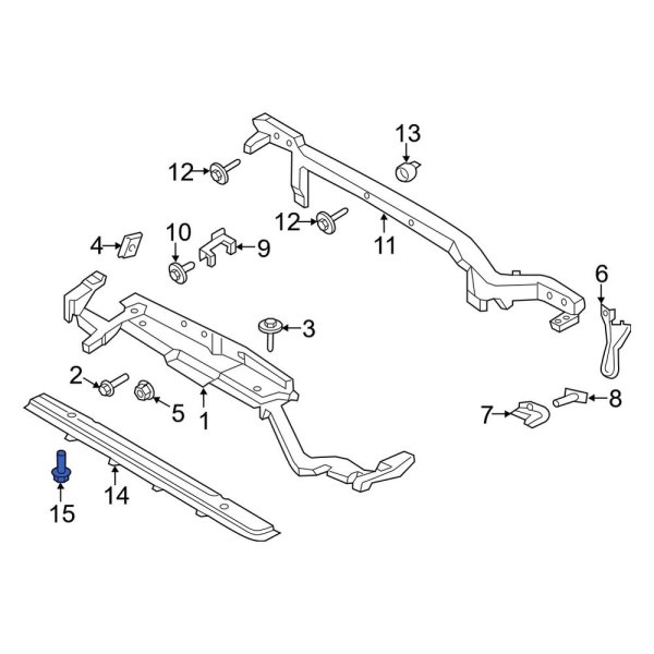 Ford OE W714125S442 - Lower Radiator Support Tie Bar Bolt