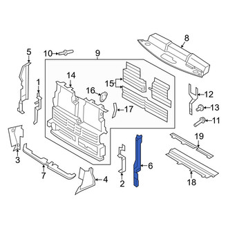 Ford OE - Front Left Radiator Support Panel Seal