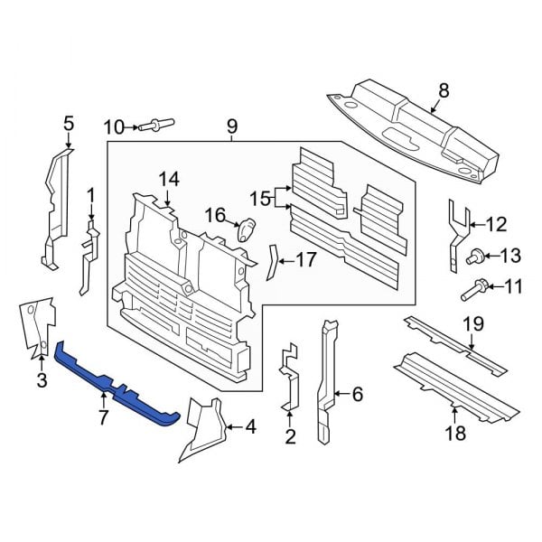 Ford OE FT4Z8326B - Front Lower Radiator Support Air Deflector