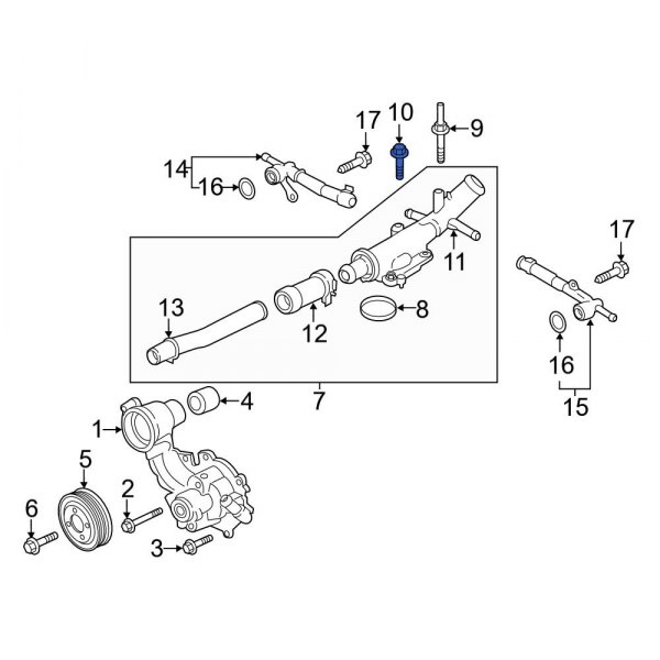 Engine Coolant Pipe Bolt