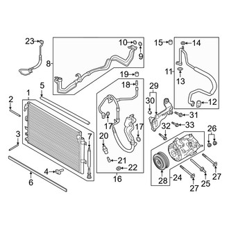 Ford OE - Air Conditioner & Heater - Condenser, Compressor & Lines