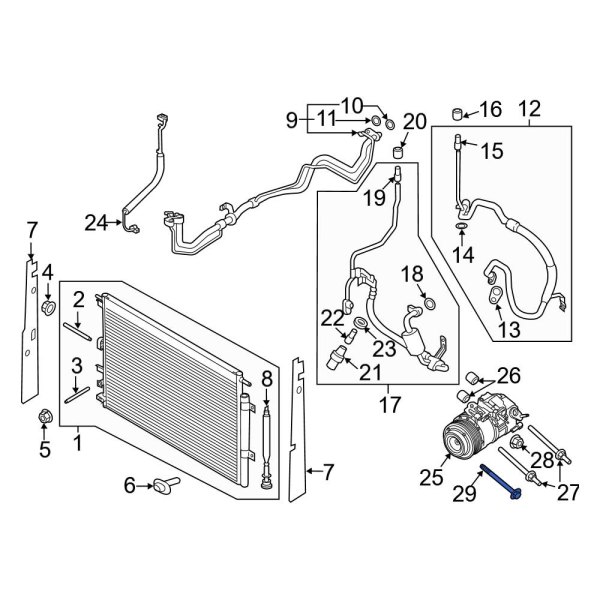 Ford OE W708574S442 A/C Compressor Bolt