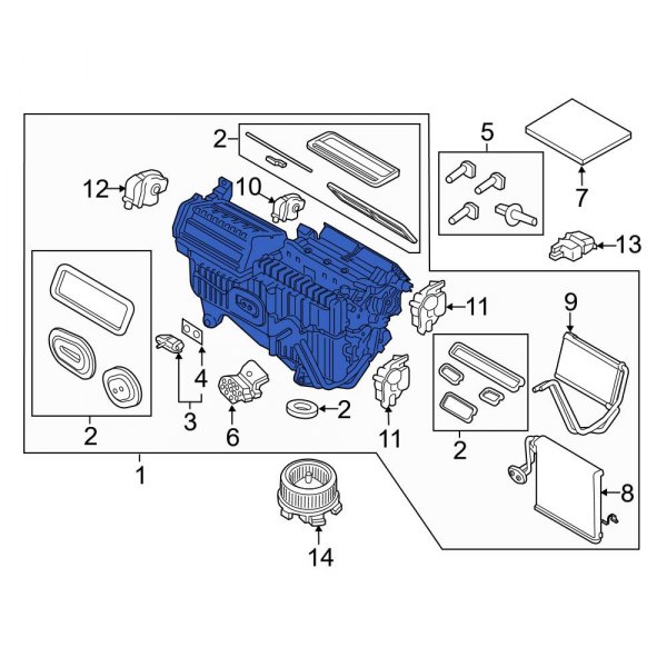 Ford OE K2GZ19B555BG - HVAC Unit Case Assembly