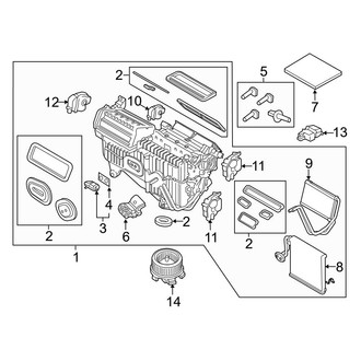 Ford OE - Air Conditioner & Heater - Evaporator Components (With Dual Zone)