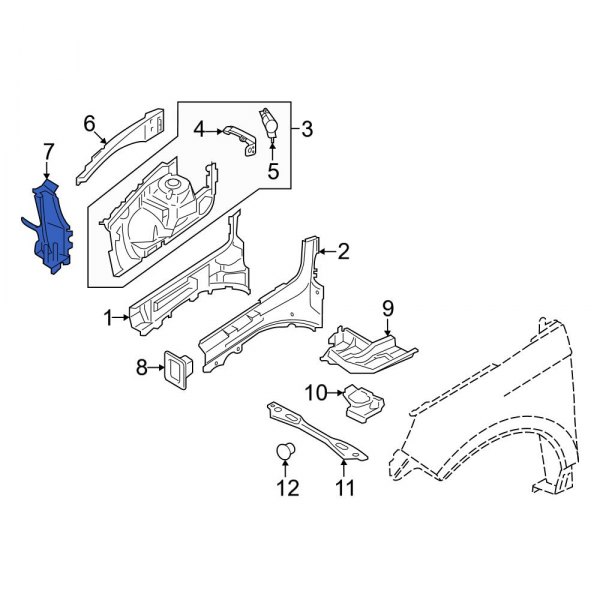 Fender Apron Reinforcement Bracket