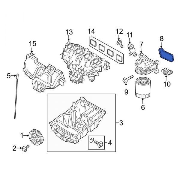 Ford OE FB5Z6840A Engine Oil Filter Adapter Gasket