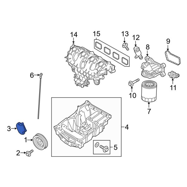 Ford OE LB5Z6K272A Engine Crankshaft Pulley Cover