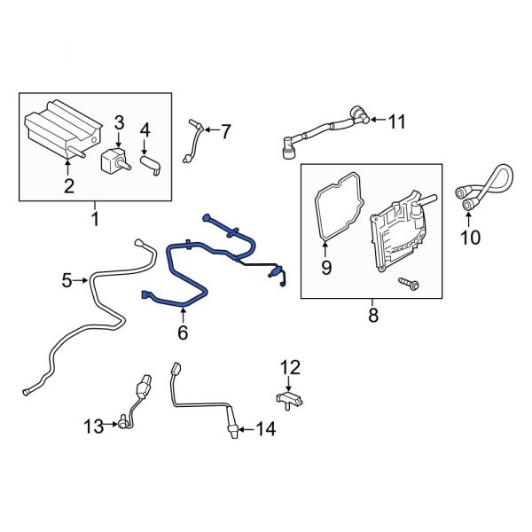 Ford OE K2GZ9D333A Evaporative Emissions System Lines