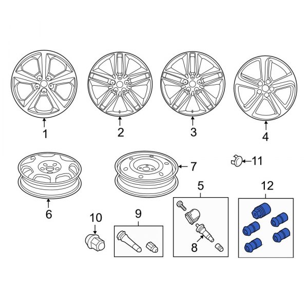 Ford OE GR3Z1A043A Wheel Lock Set