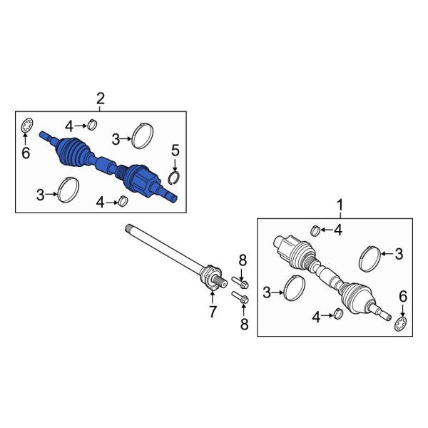 Ford OE K2GZ3B437P Front Left CV Axle Assembly