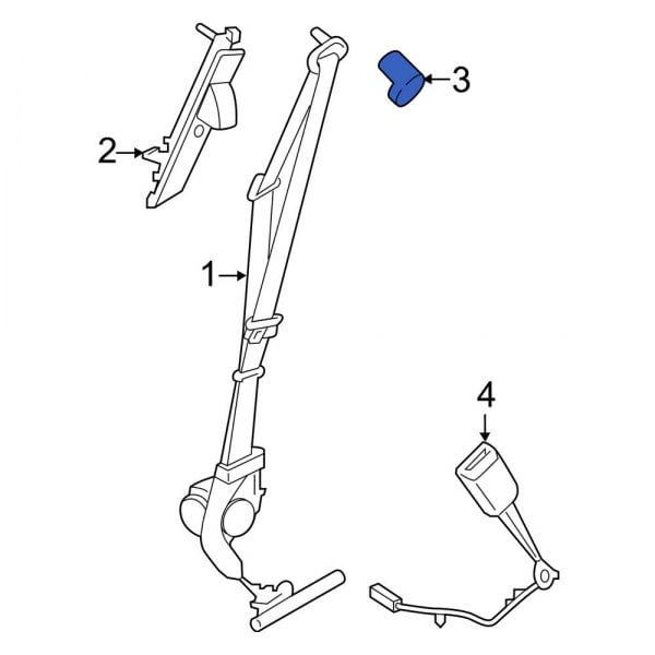 Ford OE DG9Z5460262AC Front Seat Belt Bolt Cover Cap