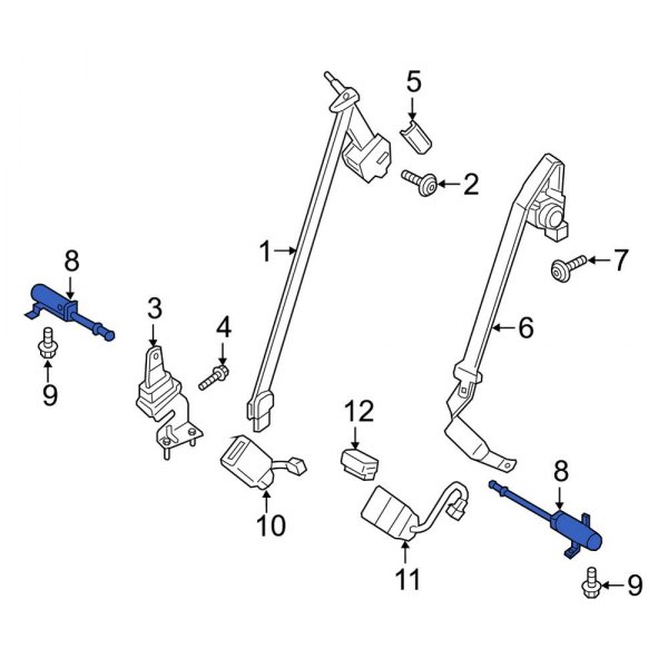 Ford OE FT4Z5861202GB Rear Right Seat Belt Pretensioner