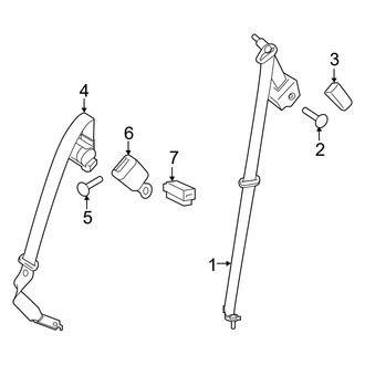 Ford OE - Restraint Systems - Rear Seat Belts (W/O Inflatable Belts)