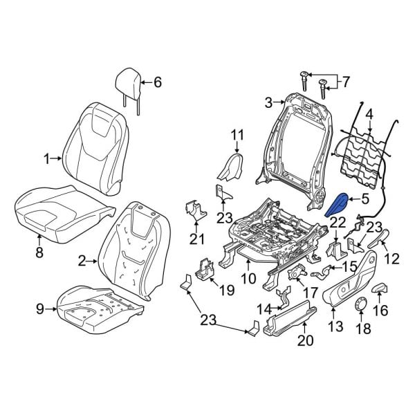 Ford OE FT4Z5861199AA Front Left Seat Back Recliner Adjustment Handle