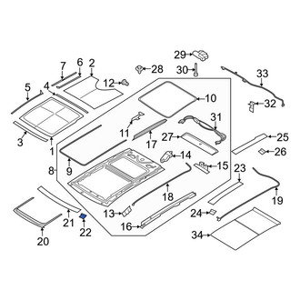 Ford OE - Rear Sunroof Opening Trim Clip