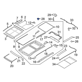 Ford OE - Center Sunroof Opening Trim Clip
