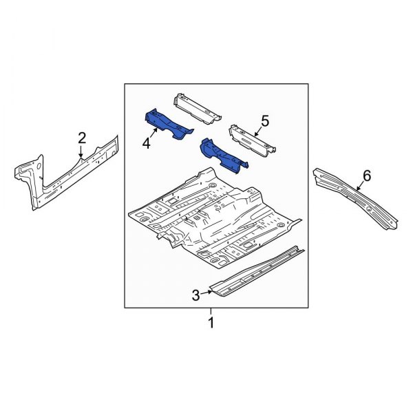 Ford OE F2GZ5810672A - Front Right Floor Pan Crossmember