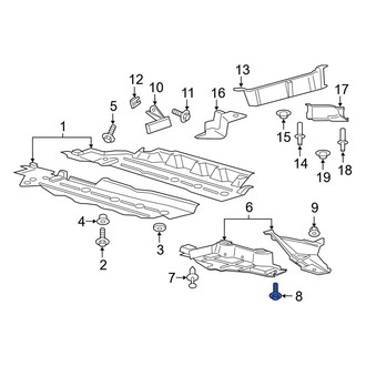 Ford OE - Radiator Support Splash Shield Screw
