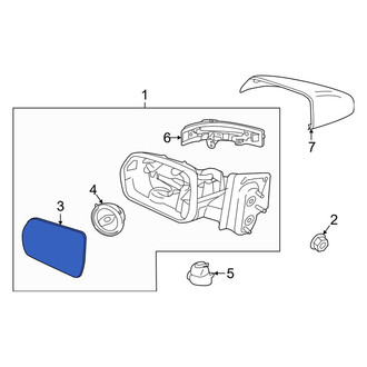Ford OE - Front Left Door Mirror Glass