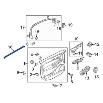 Ford OE - Front Right Door Window Belt Weatherstrip