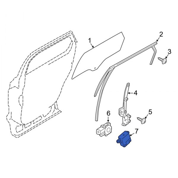 Ford OE DG9Z14B291WT Rear Power Window Control Module