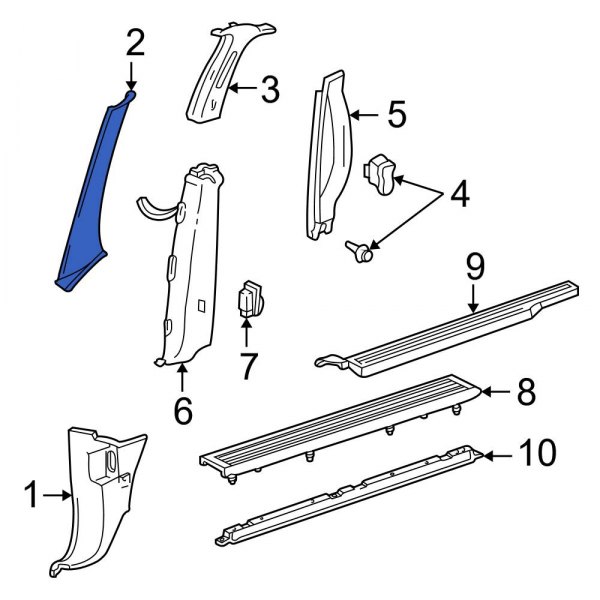 Body A-Pillar Trim Panel