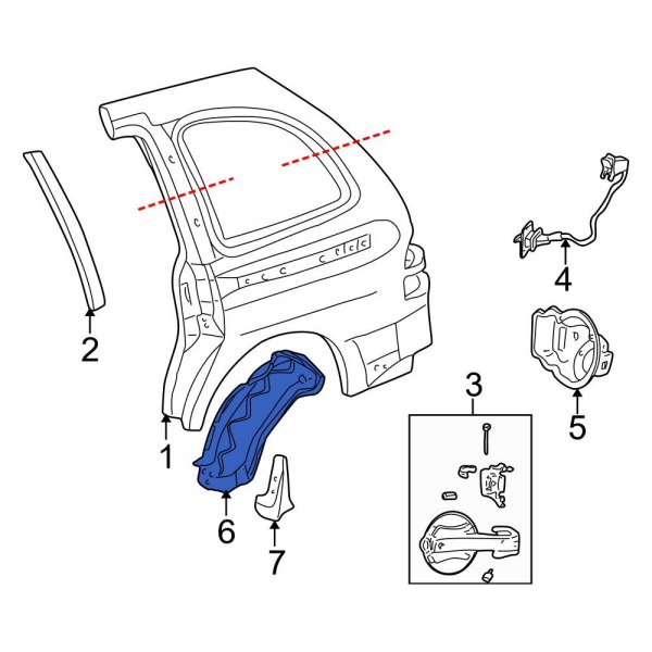 Ford OE XF2Z1631307AA Quarter Panel Splash Shield